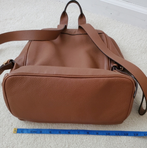 Michael Kors Brown Abbey Pebbled Leather Backpack - Picture 6 of 16